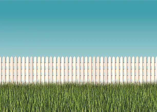 Vector illustration of seamless picket fence banner