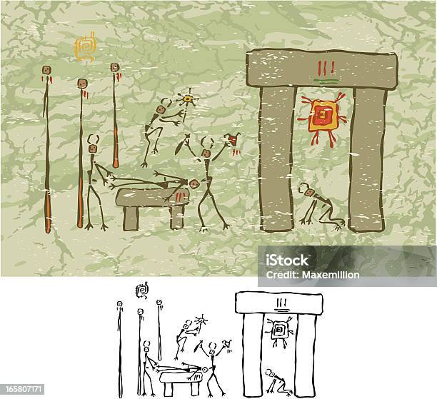 Sacrifice De Stonehenge Vecteurs libres de droits et plus d'images vectorielles de Autel - Autel, Sacrifice, Art pariétal