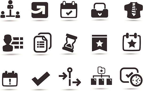 ilustrações de stock, clip art, desenhos animados e ícones de ícones do projecto - categorize organization file business