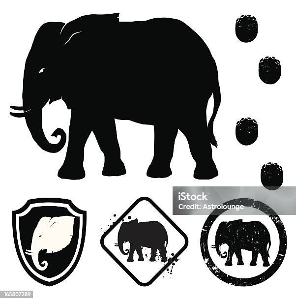 Elephant Stock Illustration - Download Image Now - Elephant, Logo, Footprint