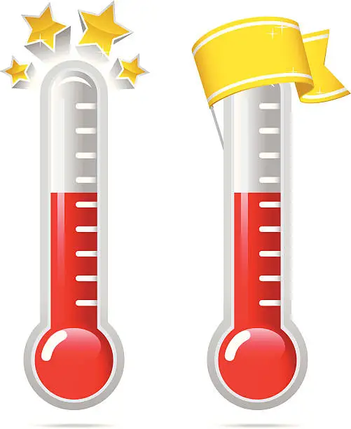 Vector illustration of Goal Thermometers v2