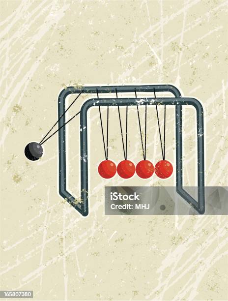 Ilustración de Cuna De Newton Con Rojo Y Negro Pelotas y más Vectores Libres de Derechos de Cuna de Newton - Cuna de Newton, Círculo, Efecto dominó