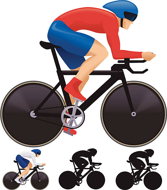 w kolarstwie torowym - track cycling stock illustrations