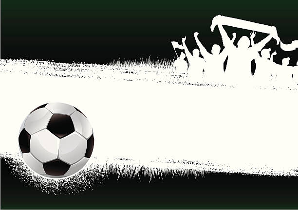 soccer green background soccer green background with ball,grunge and soccer fans basketball crowd stock illustrations