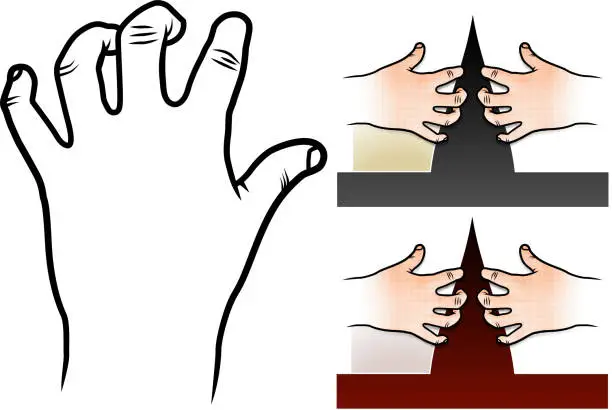 Vector illustration of Hands Grabbing and Pulling