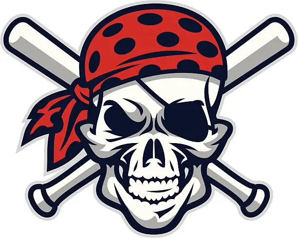 Vector illustration of Pirate Mascot Baseball