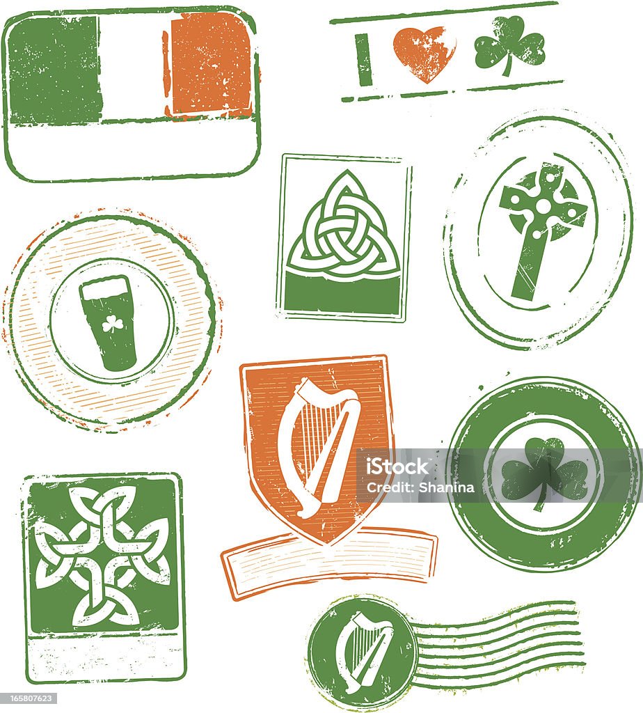 Irland-Briefmarken - Lizenzfrei Irische Kultur Vektorgrafik