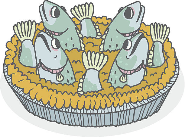 Stargazy foot Pilchard or Stargazy or Stargazer pie is a Cornish dish and consists of pilchards (sardines) and pie... YUM!  stargazer fish stock illustrations