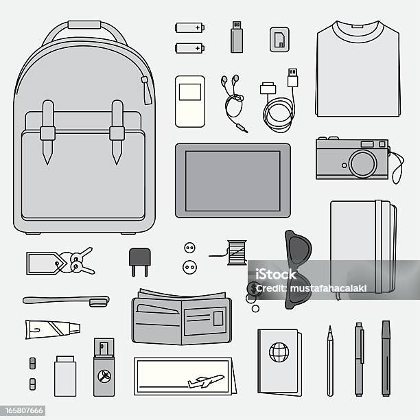 Backaging Drawing/design How To Prepare A Backback Stock Illustration - Download Image Now ...