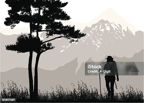 Northernhiking Vecteurs libres de droits et plus d'images vectorielles de Randonnée pédestre - Randonnée pédestre, Silhouette - Contre-jour, Femmes