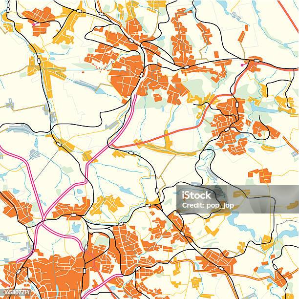 Abstrakte Road Landkarte Stock Vektor Art und mehr Bilder von Karte - Navigationsinstrument - Karte - Navigationsinstrument, Beliebiger Ort, Kleinstadt