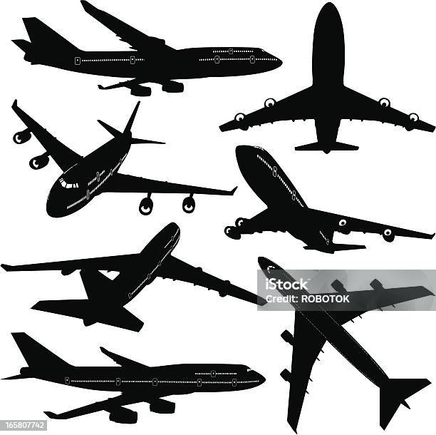 Passagierflugzeug Stock Vektor Art und mehr Bilder von Passagierflugzeug - Passagierflugzeug, Flugzeug, Freisteller – Neutraler Hintergrund