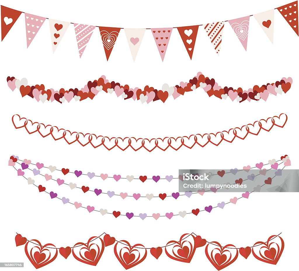 San Valentino Garlands - arte vettoriale royalty-free di Simbolo di cuore