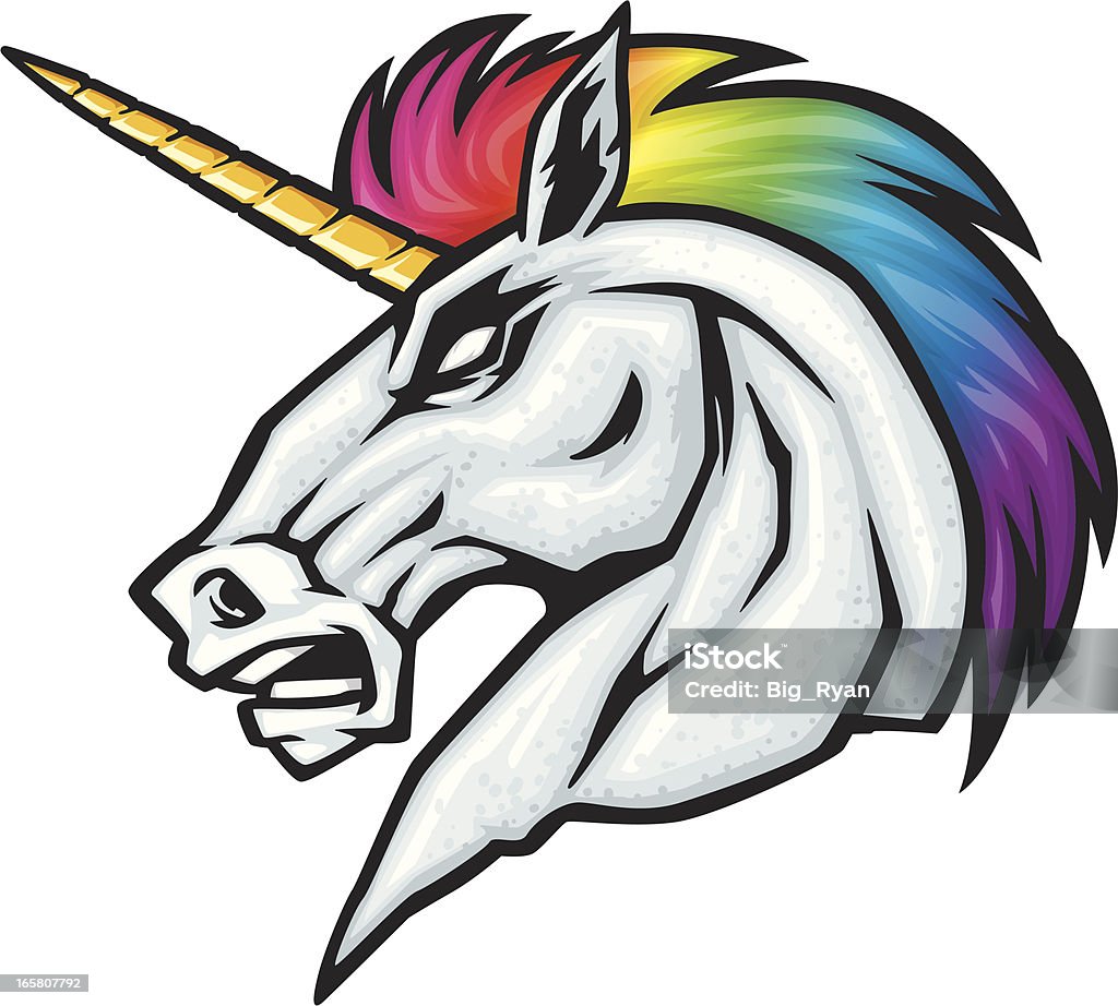 rainbow Licorne Mascotte - clipart vectoriel de Licorne libre de droits
