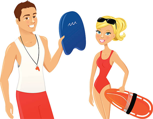 Lifeguards vector art illustration