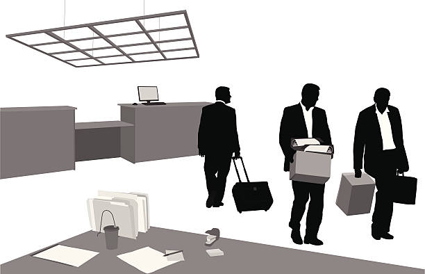 businesspapers - silhouette financial advisor desk business stock-grafiken, -clipart, -cartoons und -symbole