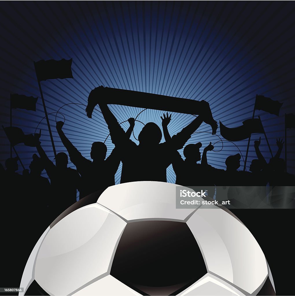Fond bleu de football - clipart vectoriel de Acclamation de joie libre de droits