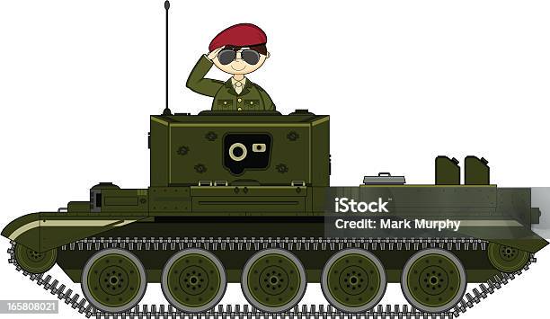 British Żołnierz Salutować W Tank - Stockowe grafiki wektorowe i więcej obrazów Armia - Armia, Artyleria, Beret