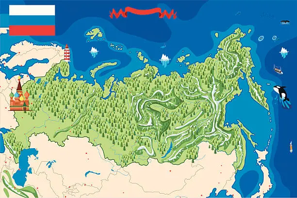 Vector illustration of Map of Russia