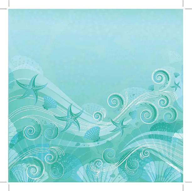 Vector illustration of Sea Water Floral Background