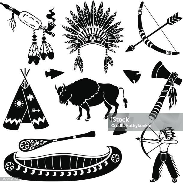 Native American Icons Stock Illustration - Download Image Now - Indigenous North American Culture, Teepee, Vector