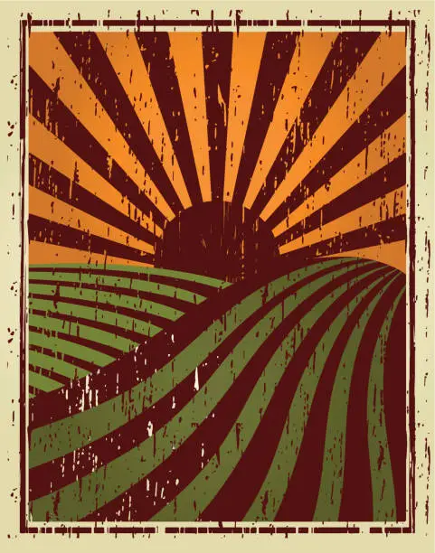 Vector illustration of farm vintage poster