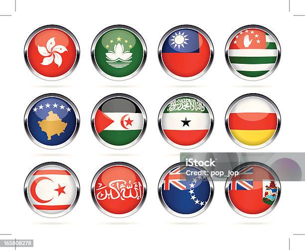 Runda Chrome Flags Kolekcjainnych Krajach - Stockowe grafiki wektorowe i więcej obrazów Abchazja - Abchazja, Afryka, Azja