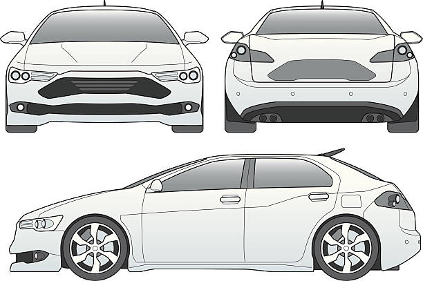 ilustraciones, imágenes clip art, dibujos animados e iconos de stock de coche de arte - hatchback