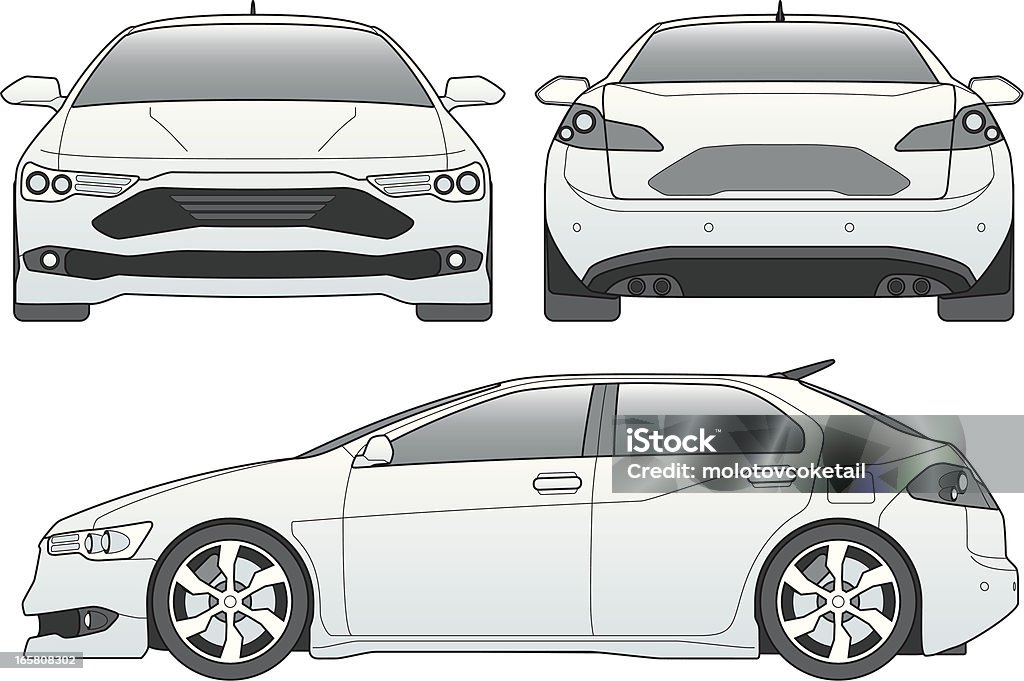 Line Array Car Car Line Art Stock Illustration - Download Image Now - Car, Rear View ...