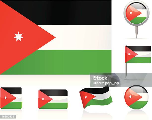 Ilustración de Banderas Conjunto De Iconos De Jordania y más Vectores Libres de Derechos de Bandera - Bandera, Bandera jordana, Bandera nacional