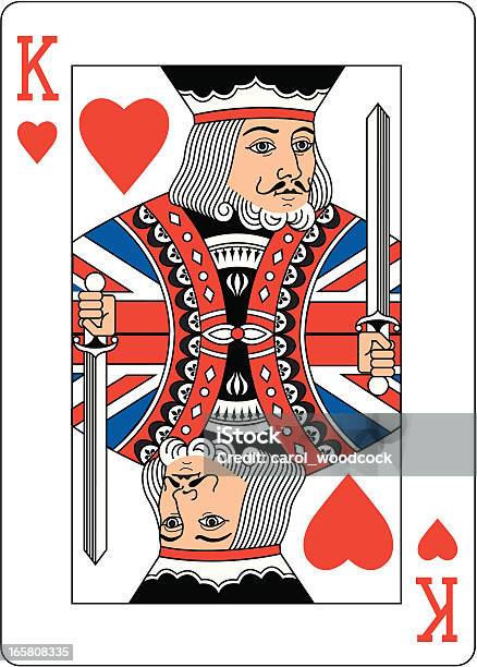 Vetores de Union Jack King Of Hearts Dois e mais imagens de Carta de rei - Carta de rei, Rei de Copas, Carta de baralho - Jogo de lazer