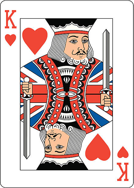 Union jack King of Hearts Two vector art illustration