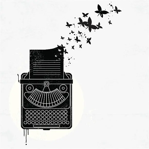 Vector illustration of Typewriter graffiti