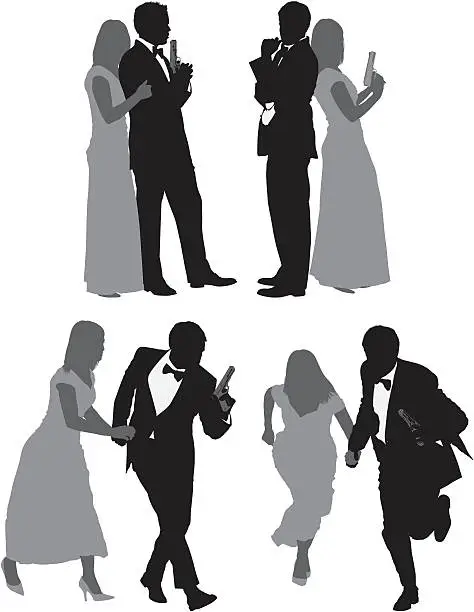 Vector illustration of Silhouette of a couple