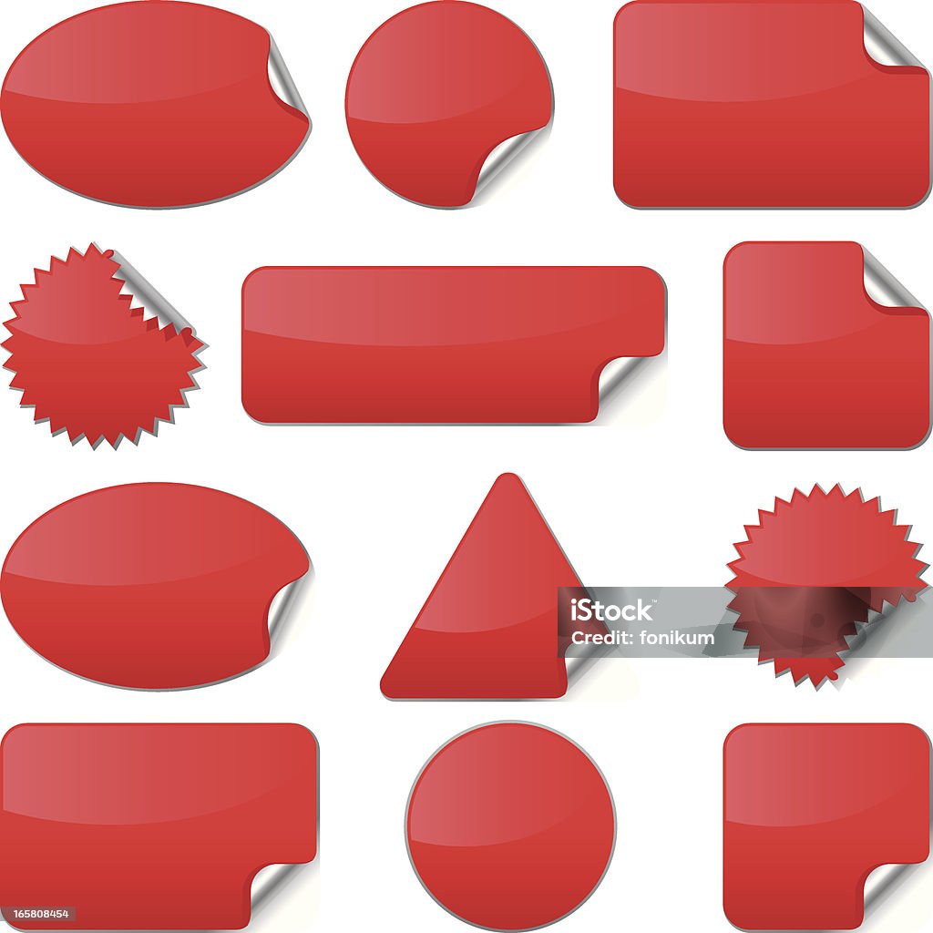 Autocollants rouges (vecteur - clipart vectoriel de Badge libre de droits