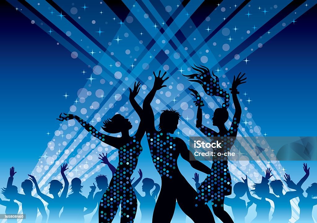 Azul de fundo de dança com pessoas - Royalty-free Adulto arte vetorial