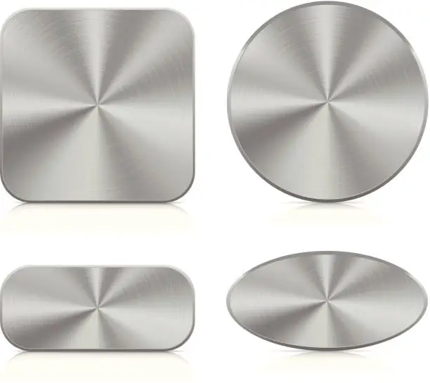 Vector illustration of Aluminium buttons | blank set