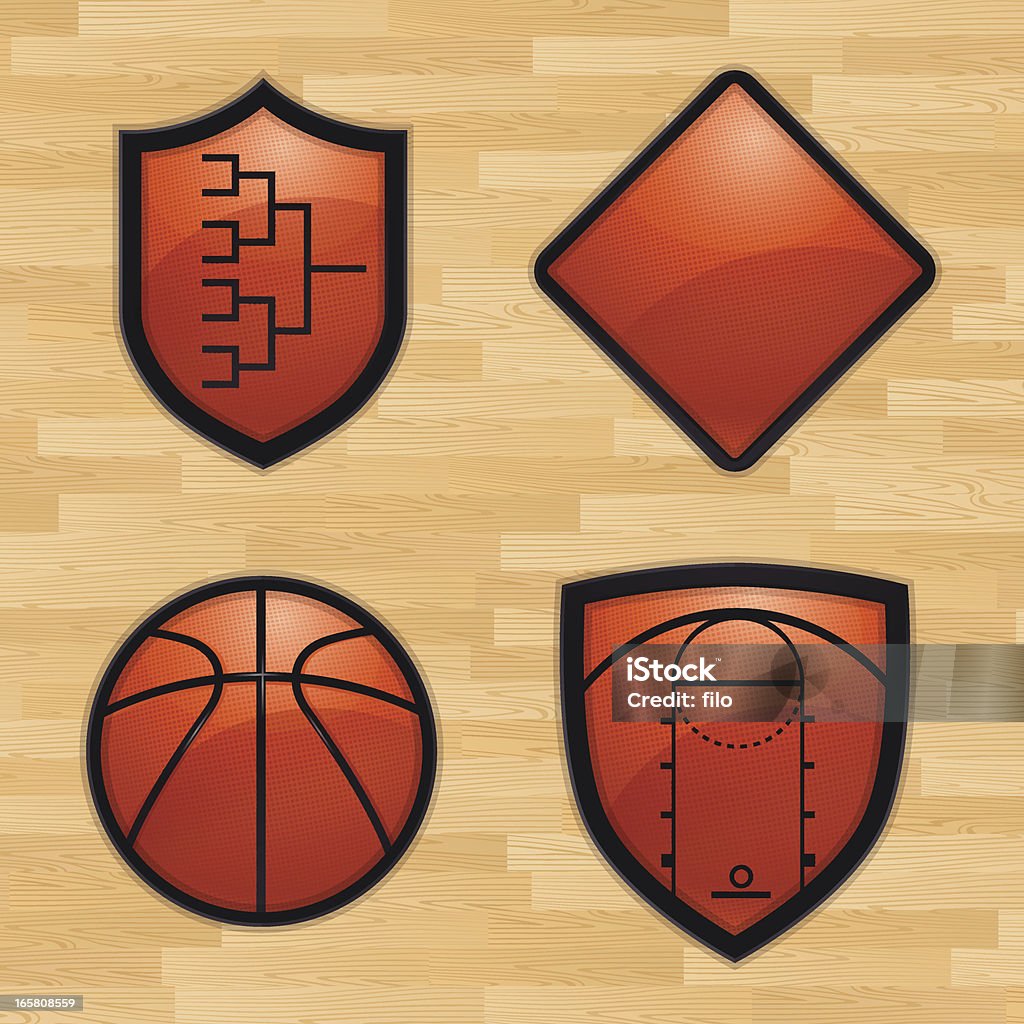 Torneo di basket Shields - arte vettoriale royalty-free di Arancione