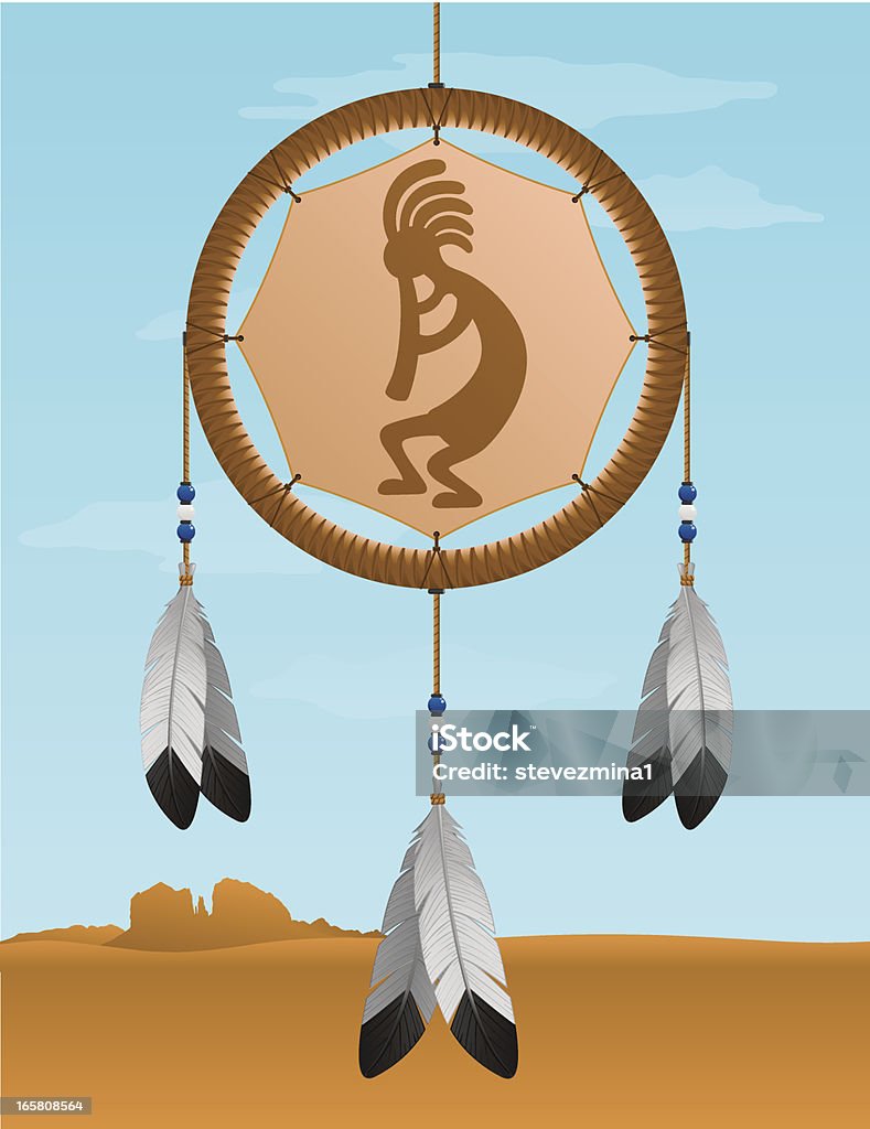 Native American Kokopelli Dream Catcher - Векторная графика Kokopelli роялти-фри