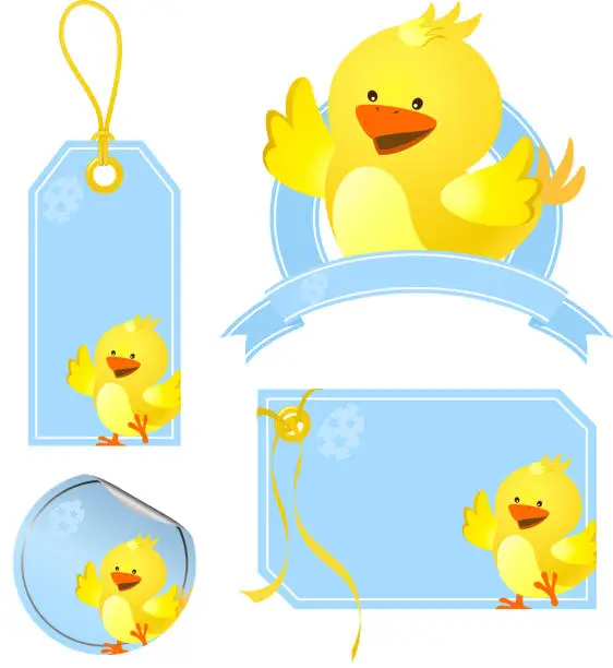 Vector illustration of Easter Chick Price Tags