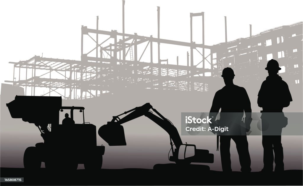 Machinery Vector Silhouette A-Digit Construction Site stock vector