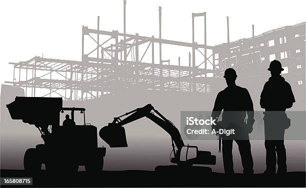 Machinery Vector Silhouette Stock Illustration - Download Image Now - Construction Site, In Silhouette, Construction Industry