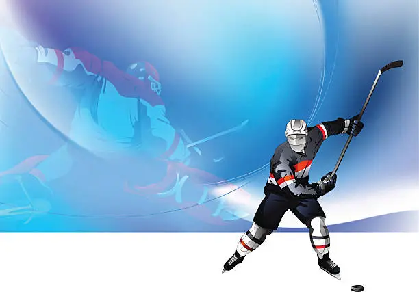 Vector illustration of Hockey Scene