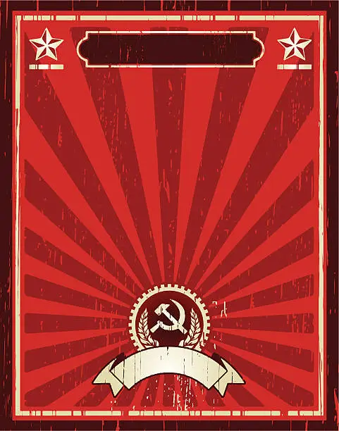 Vector illustration of soviet vintage poster