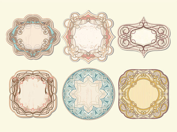 vintage frames vector art illustration