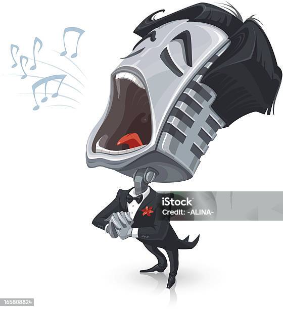 Singing Mic Stock Illustration - Download Image Now - Microphone, Open, Cartoon