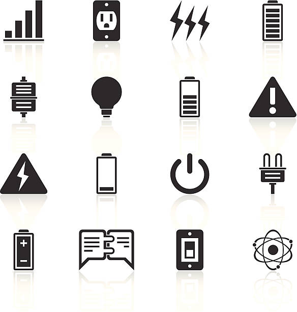 Electricity icons vector art illustration