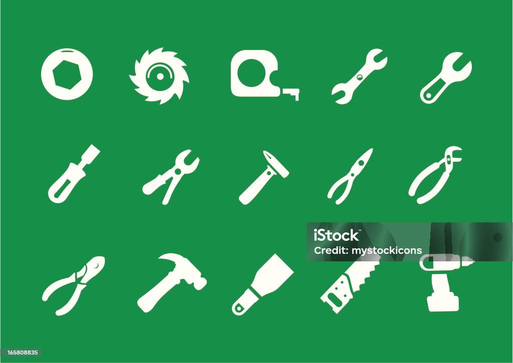 Main outils icône ensemble de métro - clipart vectoriel de Icône libre de droits