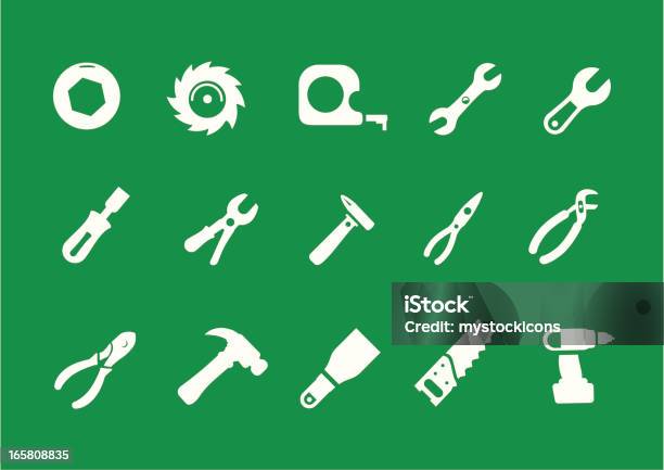 Main Outils Icône Ensemble De Métro Vecteurs libres de droits et plus d'images vectorielles de Icône - Icône, Lame circulaire, Boulon