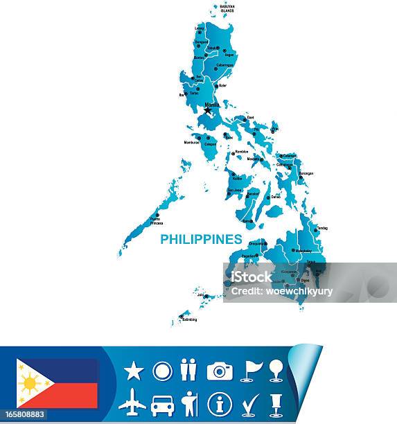 Filippine Mappa - Immagini vettoriali stock e altre immagini di Affari internazionali - Affari internazionali, Asia, Bandiera